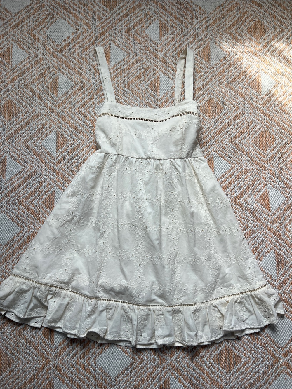 Altar'd State Cream Eyelet Ruffle Sundress